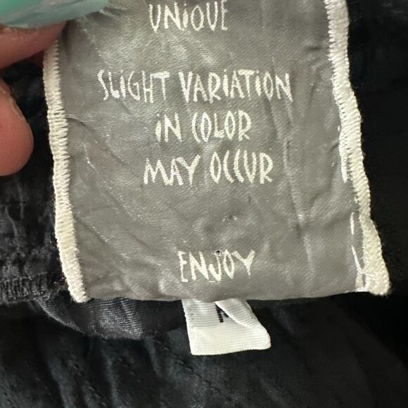 HARUBELLA Womens Jacket Medium Black Tie Dye Crinkle Open Boho Lagenlook Artsy - Picture 6 of 9